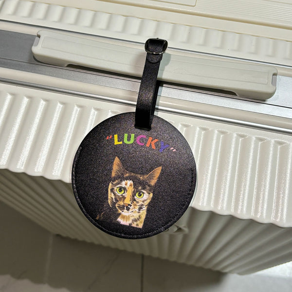 Personalized Custom Pet Portrait Name Luggage Tag